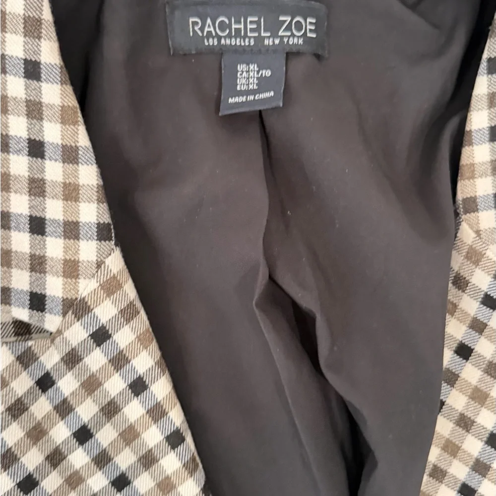 Rachel Zoe Black and Cream Checkered Blazer - Picture 4 of 4